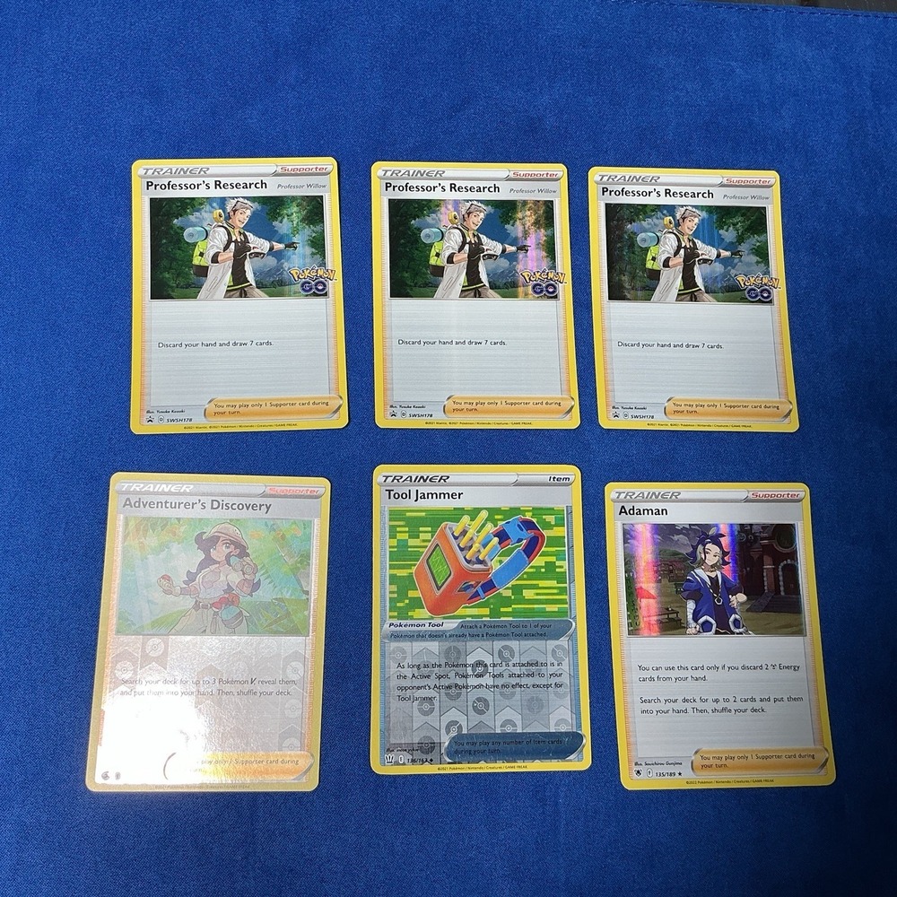 Pokemon TCG Vtg Holo Mid Era lot of 6‎ Cards Trainers Supporter Item Holos -CA